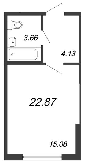 Продажа квартиры-студии 22,9 м², 1/4 этаж