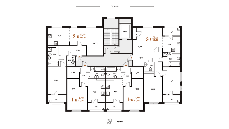 Продажа 3-комнатной квартиры 85,3 м², 3 этаж