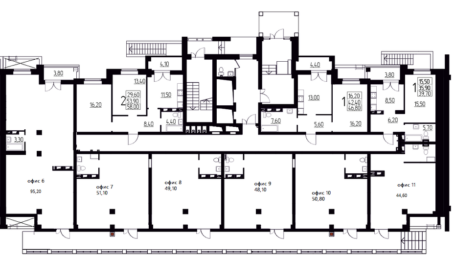 Продажа квартиры со свободной планировкой 46,8 м², 1/18 этаж