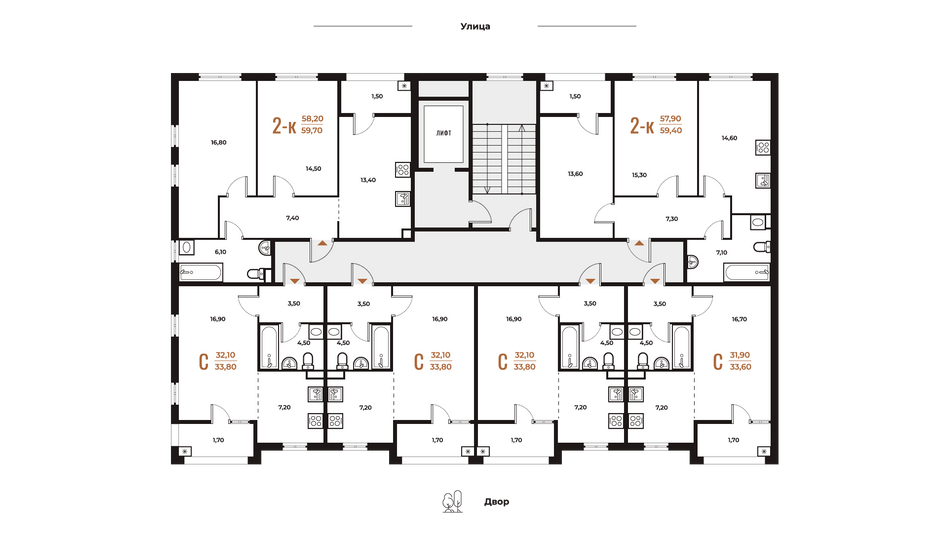 Продажа 1-комнатной квартиры 33,6 м², 2 этаж