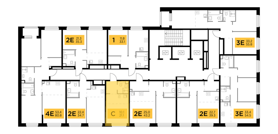 Продажа 1-комнатной квартиры 21,1 м², 21/23 этаж