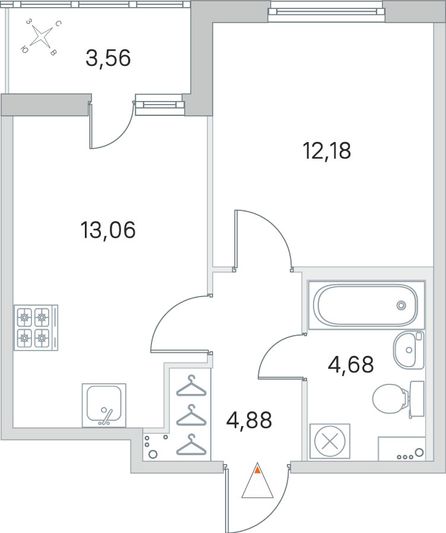 Продажа 1-комнатной квартиры 36,6 м², 1/8 этаж