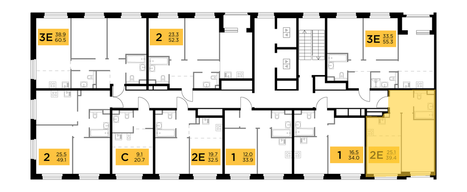 Продажа 2-комнатной квартиры 39,4 м², 6/20 этаж