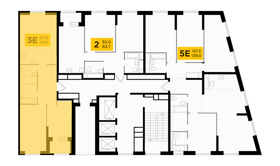 Продажа 3-комнатной квартиры 74 м², 30/30 этаж