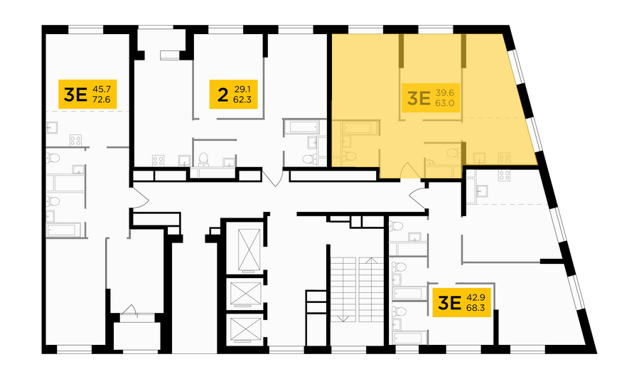 Продажа 3-комнатной квартиры 63 м², 24/30 этаж