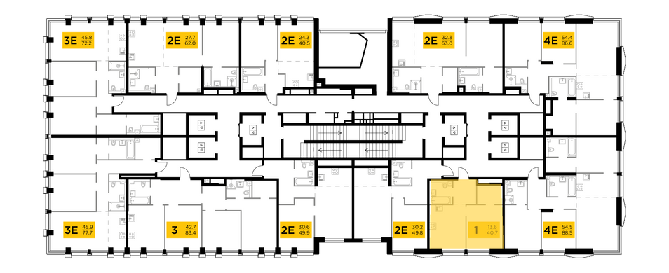 Продажа 1-комнатной квартиры 40,7 м², 33/35 этаж