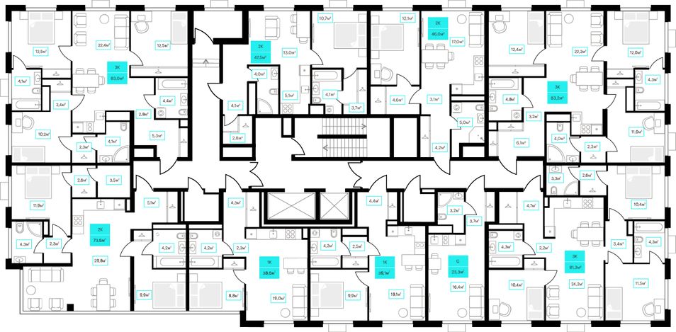 Продажа 3-комнатной квартиры 83 м², 13/23 этаж