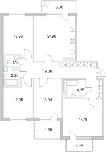 Продажа 4-комнатной квартиры 114 м², 5/5 этаж