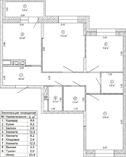 Продажа 3-комнатной квартиры 64 м², 10/17 этаж