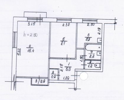 Продажа 2-комнатной квартиры 41 м², 3/5 этаж