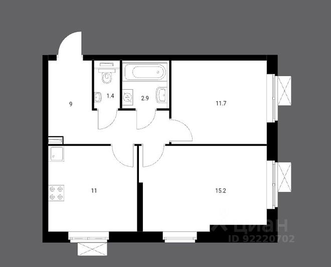 Продажа 2-комнатной квартиры 51 м², 14/33 этаж