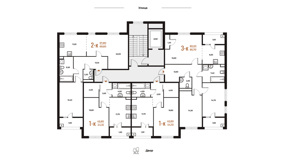 Продажа 3-комнатной квартиры 85,7 м², 2 этаж