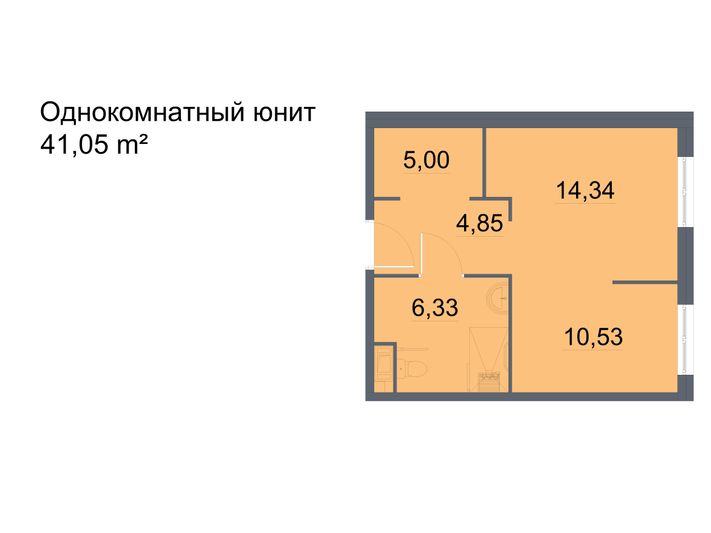 Продажа 1-комнатной квартиры 41 м², 5/24 этаж