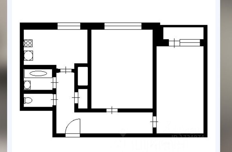 Продажа 2-комнатной квартиры 44,3 м², 9/9 этаж