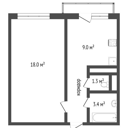 Продажа 1-комнатной квартиры 38 м², 1/10 этаж