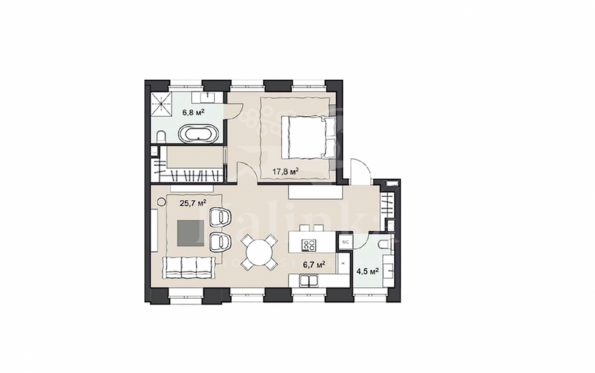 Продажа 2-комнатной квартиры 74,9 м², 2/5 этаж