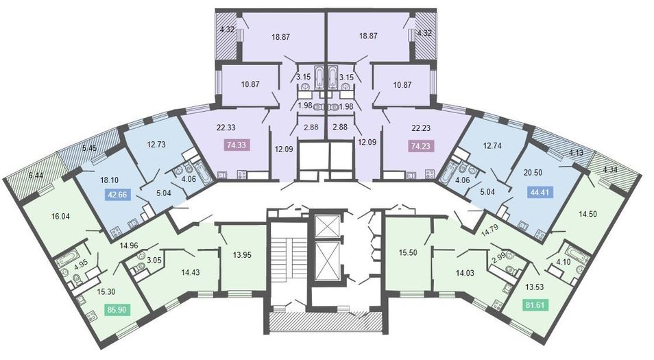 Продажа 2-комнатной квартиры 73,2 м², 8/24 этаж