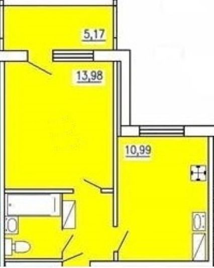 Продажа 1-комнатной квартиры 39,7 м², 8/10 этаж