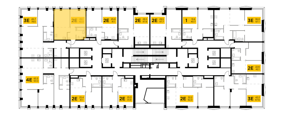 Продажа 2-комнатной квартиры 42,3 м², 16/32 этаж