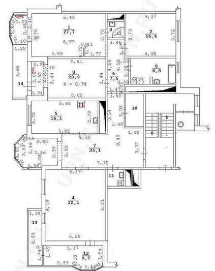 Продажа 4-комнатной квартиры 183 м², 3/10 этаж