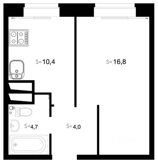 Продажа 1-комнатной квартиры 35,9 м², 4/10 этаж