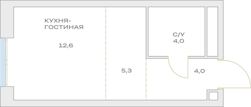 Продажа квартиры-студии 25,9 м², 8/23 этаж