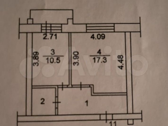 Продажа 1-комнатной квартиры 39,7 м², 1/5 этаж