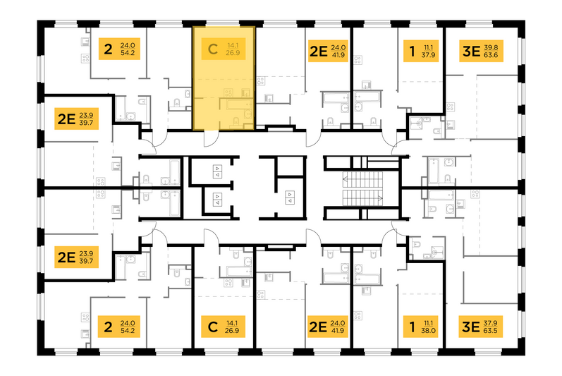 Продажа квартиры-студии 26,9 м², 3/23 этаж