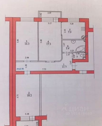 Продажа 3-комнатной квартиры 78,2 м², 3/10 этаж