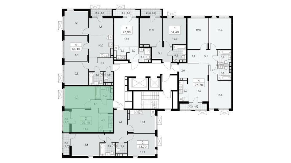 Продажа 2-комнатной квартиры 39,1 м², 12/16 этаж