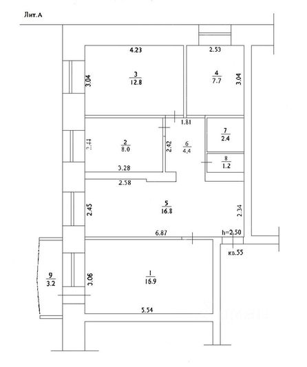 Продажа 4-комнатной квартиры 70 м², 2/4 этаж