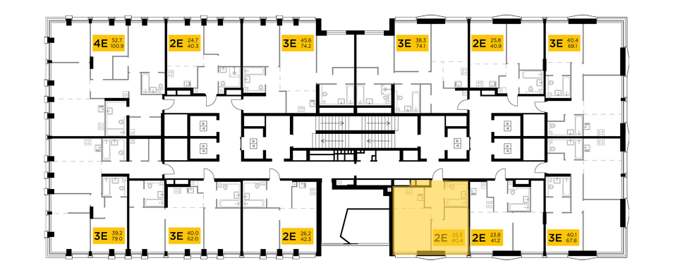 Продажа 2-комнатной квартиры 40,4 м², 23/33 этаж