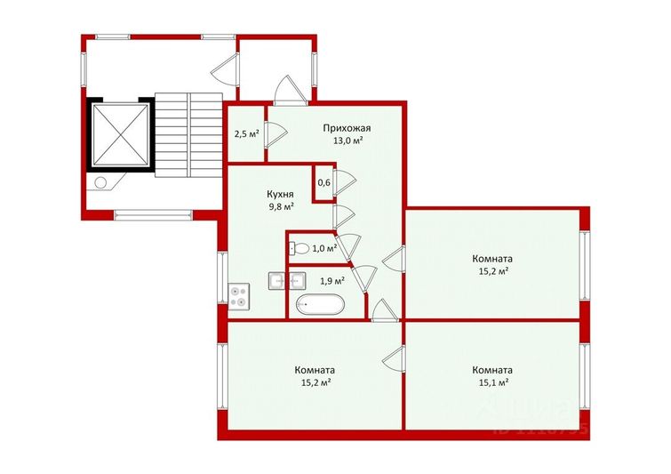 Продажа 3-комнатной квартиры 74,4 м², 8/9 этаж