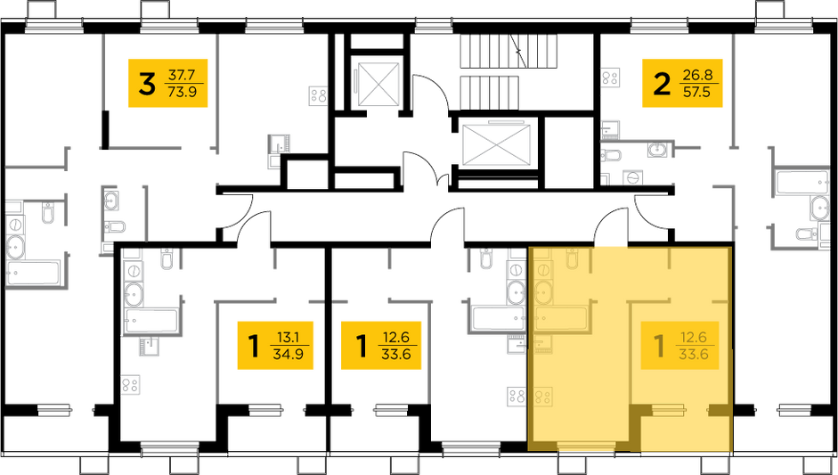 Продажа 1-комнатной квартиры 33,6 м², 11/15 этаж