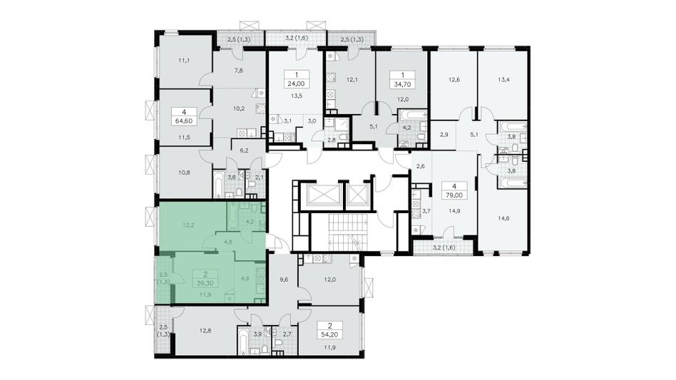 Продажа 2-комнатной квартиры 39,1 м², 12/15 этаж