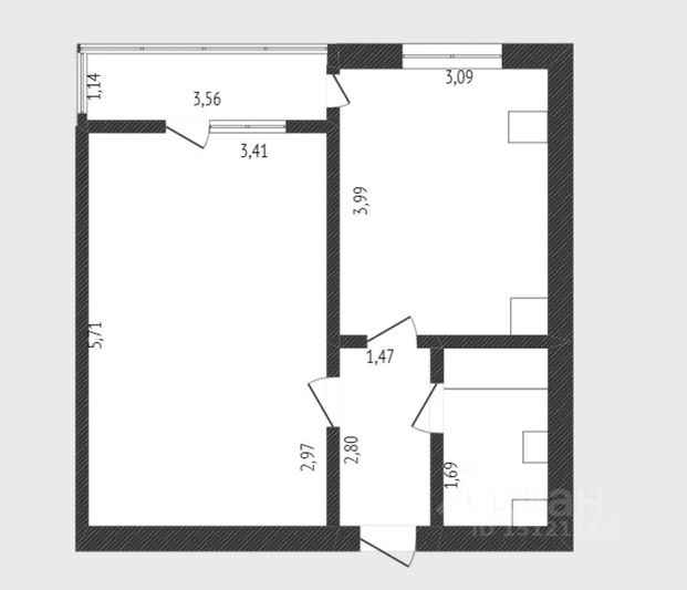 Продажа 1-комнатной квартиры 37,3 м², 2/5 этаж