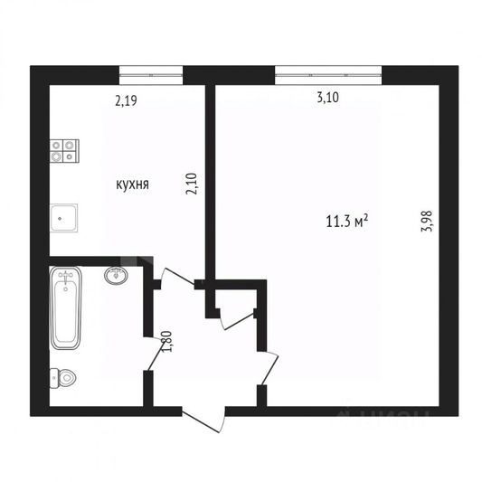 Продажа 1-комнатной квартиры 20,7 м², 3/9 этаж