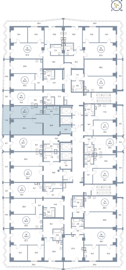 Продажа 1-комнатной квартиры 88,4 м², 18/25 этаж