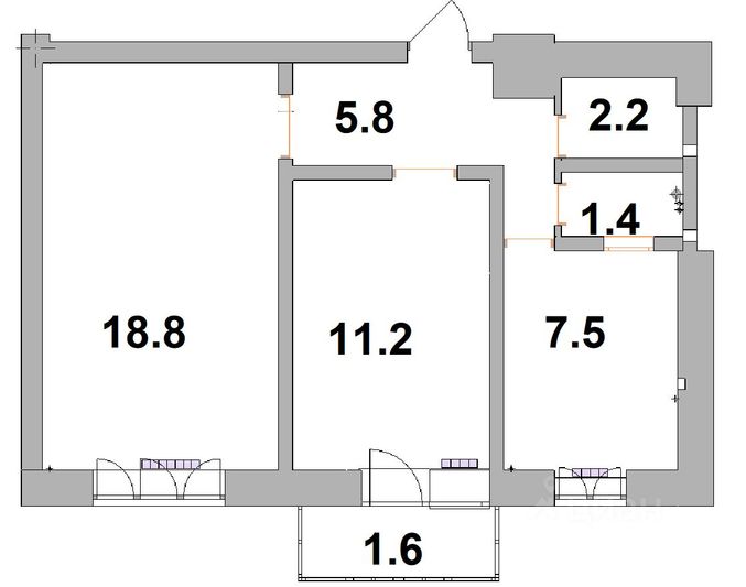 Продажа 2-комнатной квартиры 47,7 м², 3/8 этаж