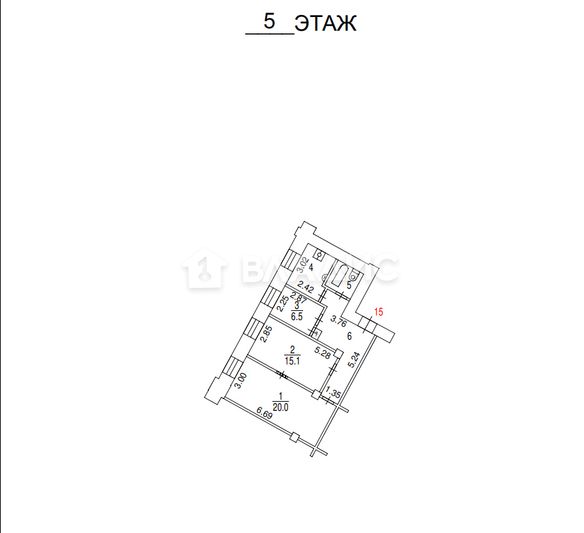 Продажа 3-комнатной квартиры 66 м², 5/5 этаж