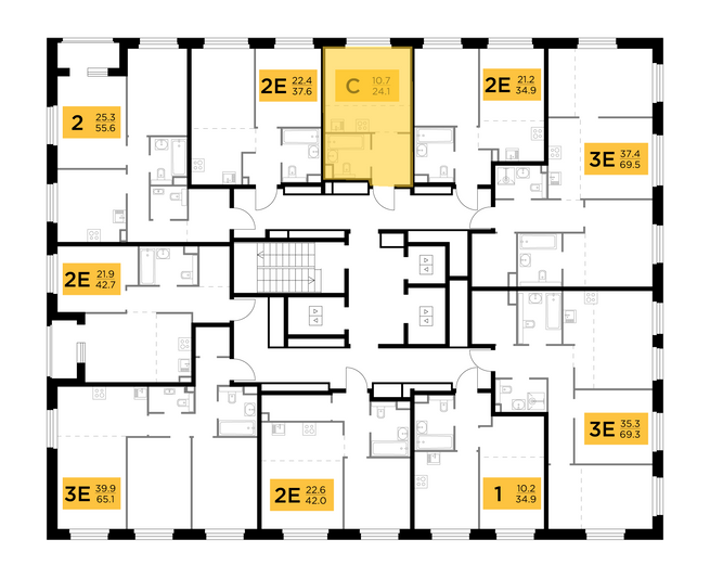 Продажа квартиры-студии 24,1 м², 7/23 этаж