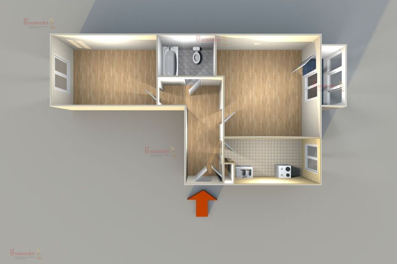 Продажа 2-комнатной квартиры 42 м², 5/5 этаж