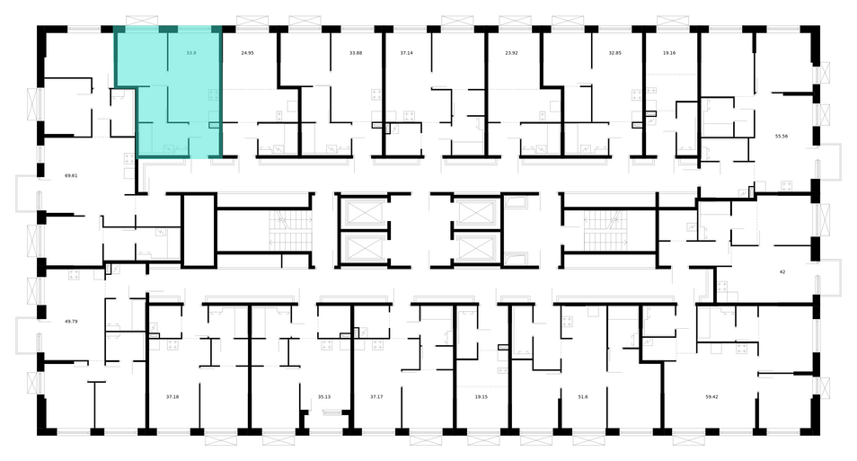 Продажа 1-комнатной квартиры 33,9 м², 13/24 этаж