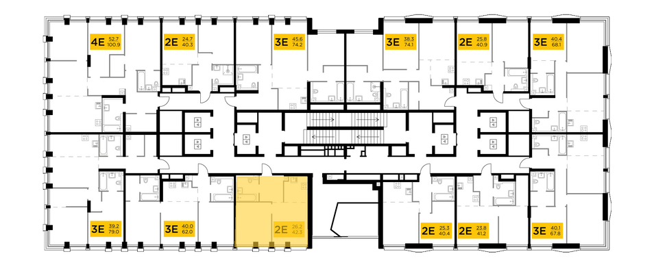 Продажа 2-комнатной квартиры 42,3 м², 25/33 этаж