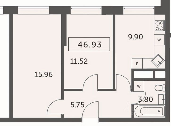 Продажа 2-комнатной квартиры 47 м², 8/33 этаж