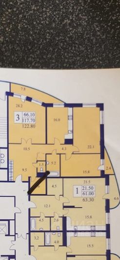 Продажа 3-комнатной квартиры 123 м², 23/27 этаж