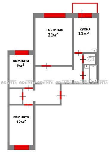 Продажа 3-комнатной квартиры 69,3 м², 12/15 этаж