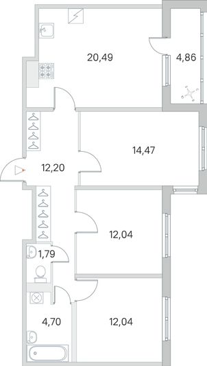 Продажа 3-комнатной квартиры 80,2 м², 1/5 этаж
