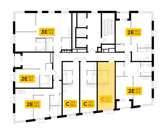 Продажа квартиры-студии 27 м², 4/26 этаж