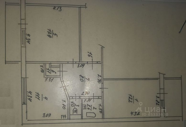 Продажа 2-комнатной квартиры 57,3 м², 4/9 этаж